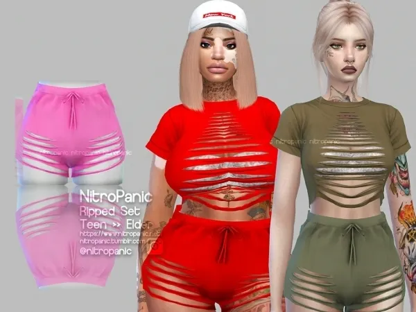 Alpha Ripped Set (Bottom) - The Sims 4 Custom Content
