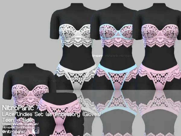 Alpha Lace Undies (as ACCESSORIES Gloves) - The Sims 4 Custom Content