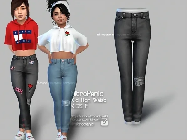 Alpha KID F High Waist (BOTTOM) - The Sims 4 Custom Content