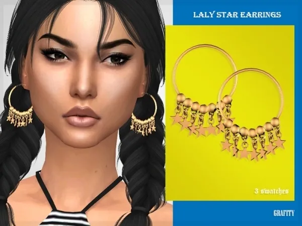 Alpha Laly Star Earrings - The Sims 4 Custom Content
