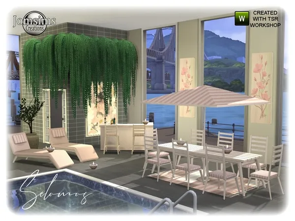 Alpha Selomos Garden Dining room - The Sims 4 Custom Content