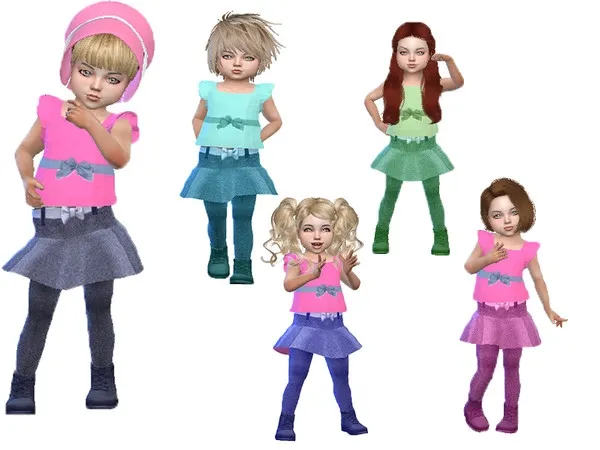 Alpha T55 Toddler girl set - The Sims 4 Custom Content