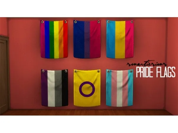 Alpha [smartiesims] Pride Flags by simsfinds - The Sims 4 Custom Content