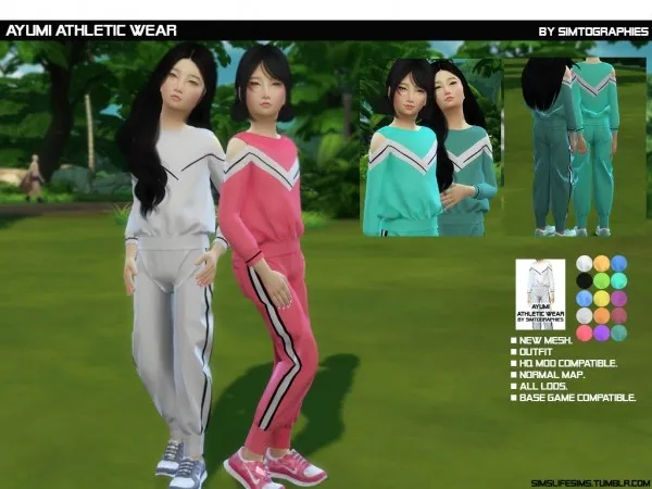 Alpha Ayumi Athletic Wear - The Sims 4 Custom Content