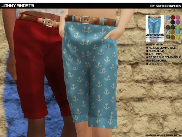 Maxis Match Johny Shorts - The Sims 4 Custom Content