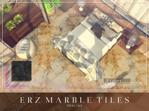 Alpha ERZ Marble Tiles - The Sims 4 Custom Content