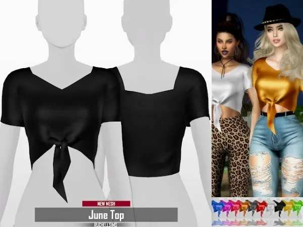 Alpha JUNE TOP (NEW MESH) RUCHELLSIMS by ruchellsims - The Sims 4 Custom Content