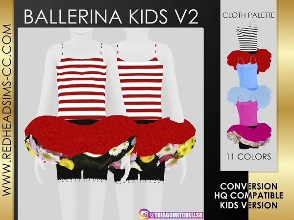 Alpha BALLERINA KIDS V2 - The Sims 4 Custom Content
