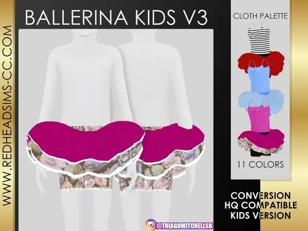 Alpha BALLERINA KIDS V3 - The Sims 4 Custom Content