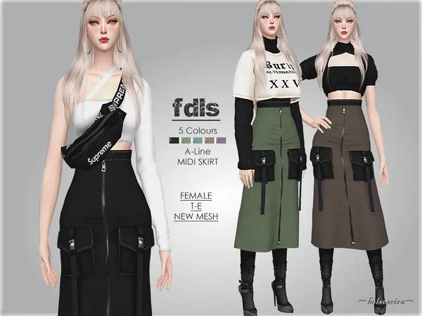 Alpha FDLS High Rise Skirt - The Sims 4 Custom Content