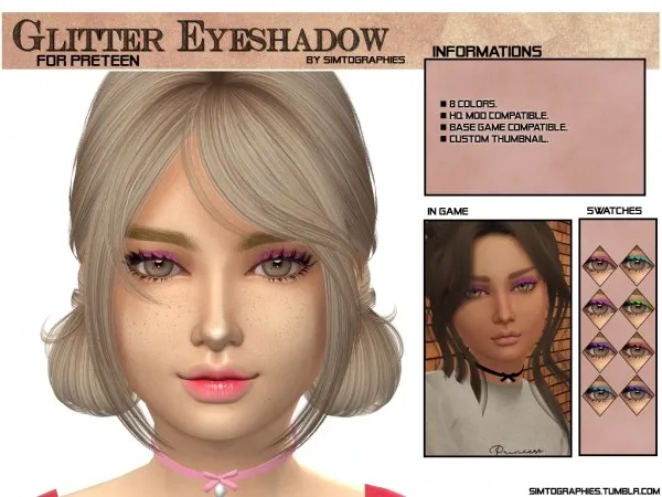 Alpha Glitter Eyeshadow - The Sims 4 Custom Content
