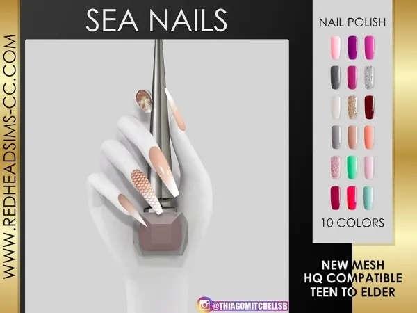 Alpha SEA NAILS - The Sims 4 Custom Content
