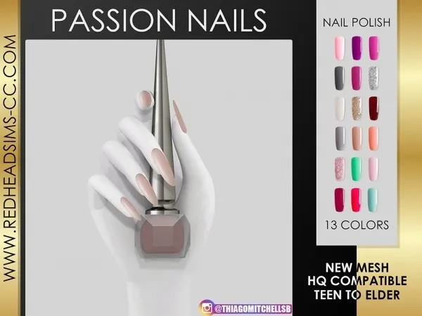 Alpha PASSION NAILS - The Sims 4 Custom Content