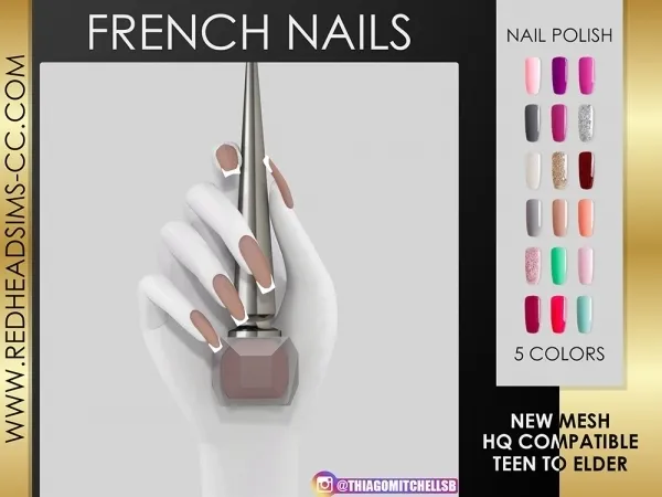 Alpha FRENCH NAILS - The Sims 4 Custom Content