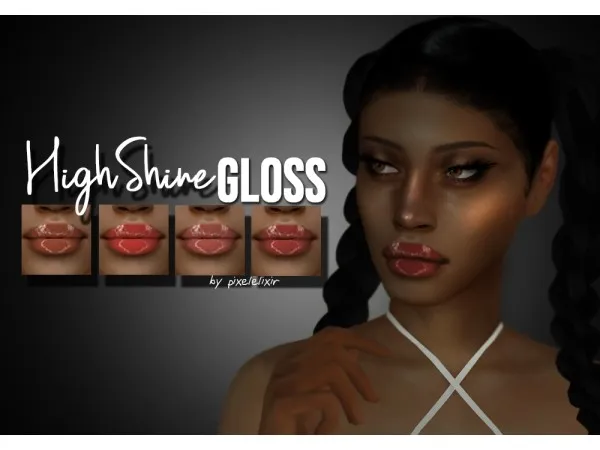 Alpha High Shine Gloss by pixelelixir - The Sims 4 Custom Content