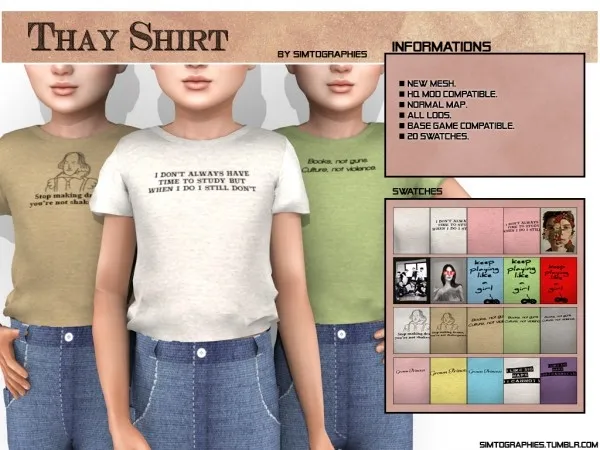 Alpha Thay Shirt - The Sims 4 Custom Content