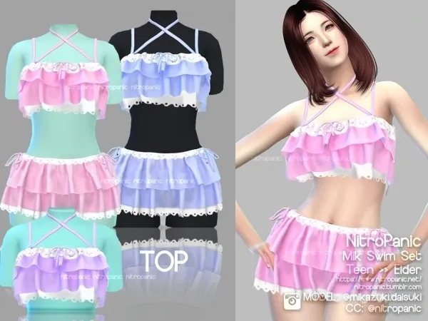 Alpha Mik Swim Set (TOP) by nitropanic - The Sims 4 Custom Content