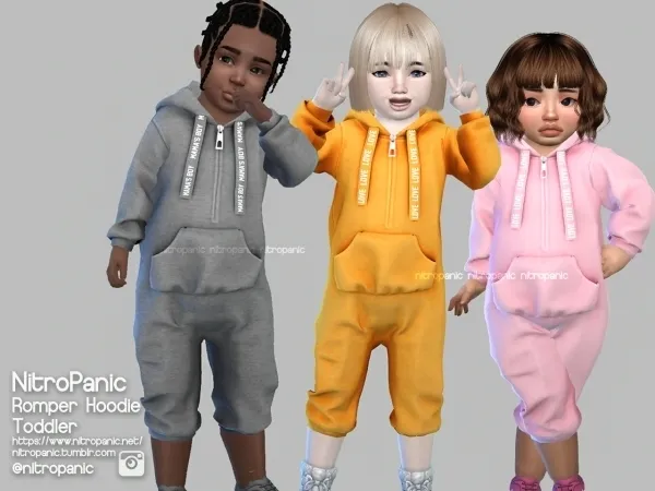 Alpha Romper Hoodie Toddler - The Sims 4 Custom Content