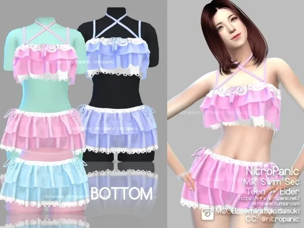 Alpha Mik Swim Set Bottom Skirt - The Sims 4 Custom Content