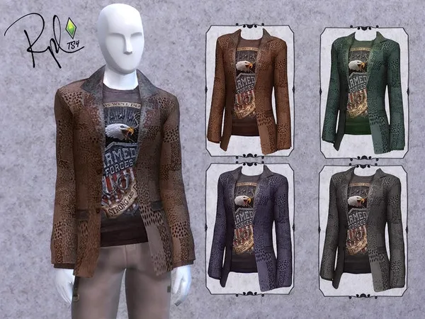 Alpha M Blazer Eagle T Shirt - The Sims 4 Custom Content