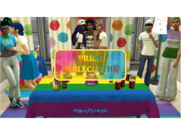 Alpha Pride Tablecloths by mightypistachio - The Sims 4 Custom Content