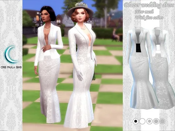 Alpha Blazer Wedding Dress - The Sims 4 Custom Content