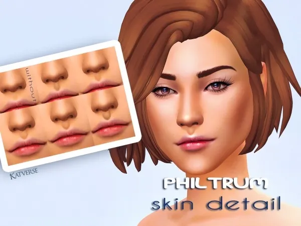 Maxis Match katverse Philtrum Skin Detail - The Sims 4 Custom Content