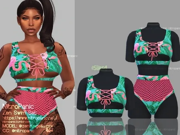 Alpha Zen Swim Set (TOP) - The Sims 4 Custom Content