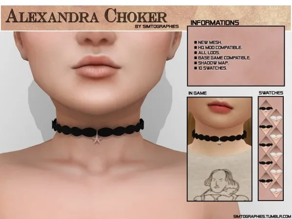 Alpha Alexandra Choker - The Sims 4 Custom Content