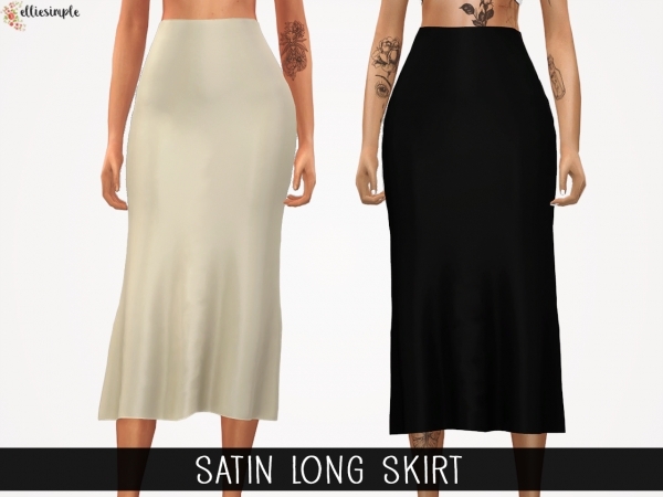 Elliesimple Satin Long Skirt The Sims 4 Download SimsFinds