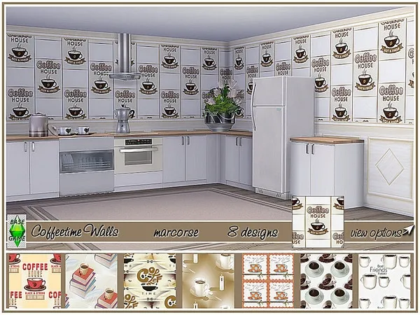 Alpha Coffeetime Walls_marcorse - The Sims 4 Custom Content