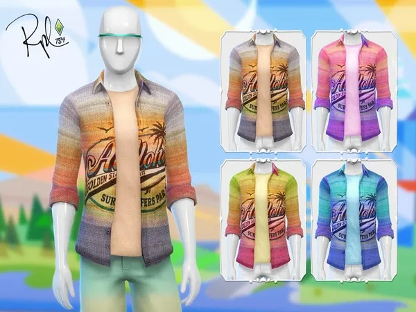Maxis Match Aloha Shirt - The Sims 4 Custom Content