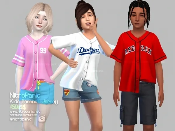 Alpha KIDS Baseball Jersey - The Sims 4 Custom Content