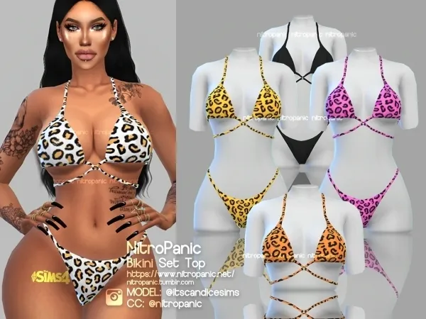 Alpha Bikini Set (TOP) by nitropanic - The Sims 4 Custom Content