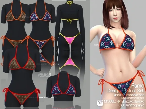Alpha Designer Bikini Set (Top) by nitropanic - The Sims 4 custom content
