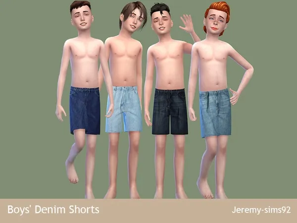 Alpha Boys 'Denim short - The Sims 4 Custom Content