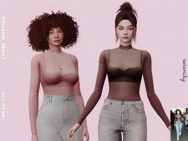 Alpha Mesh Top - The Sims 4 Custom Content