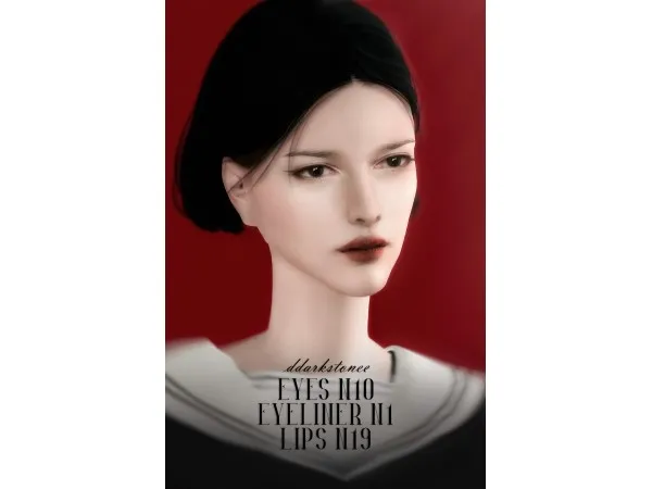 Alpha ddarkstonee EYES N10 EYELINER N1 LIPS N19 - The Sims 4 Custom Content