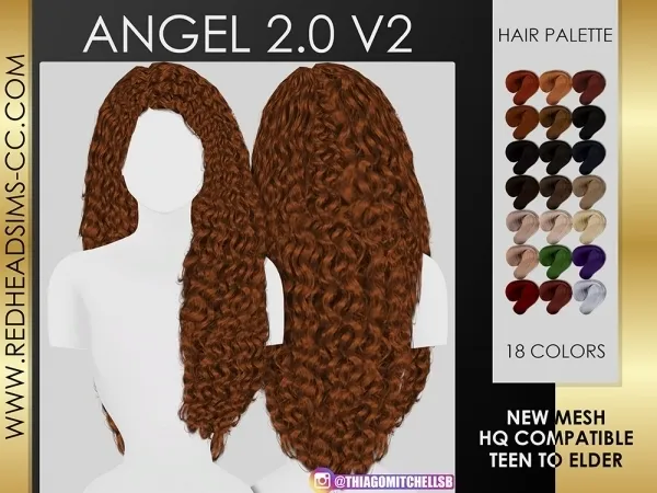 Maxis Match ANGEL HAIR 20 V2 by redheadsims - The Sims 4 Custom Content