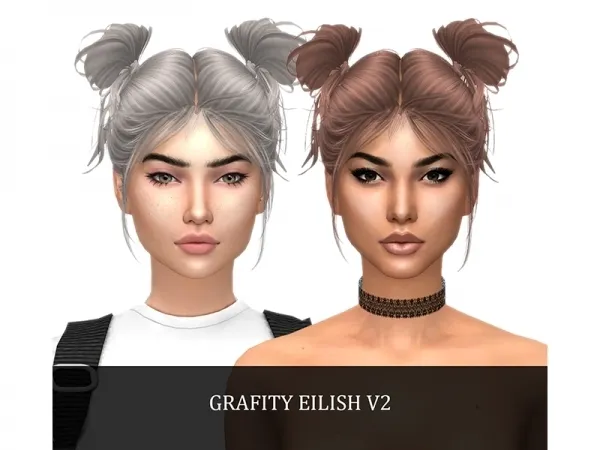 Alpha Eilish Hair V2 - The Sims 4 Custom Content