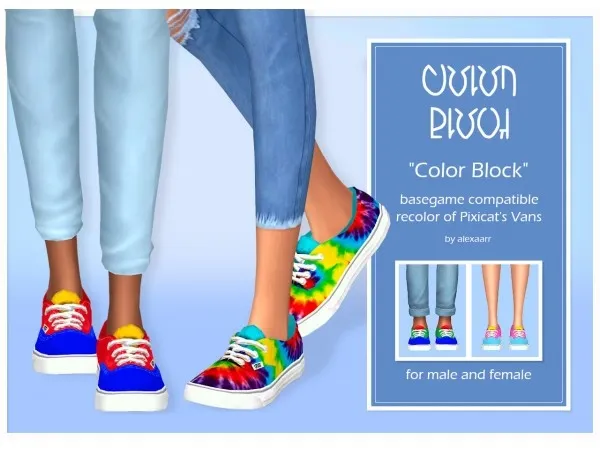 Maxis Match alexaarr Color Block Vans - The Sims 4 Custom Content