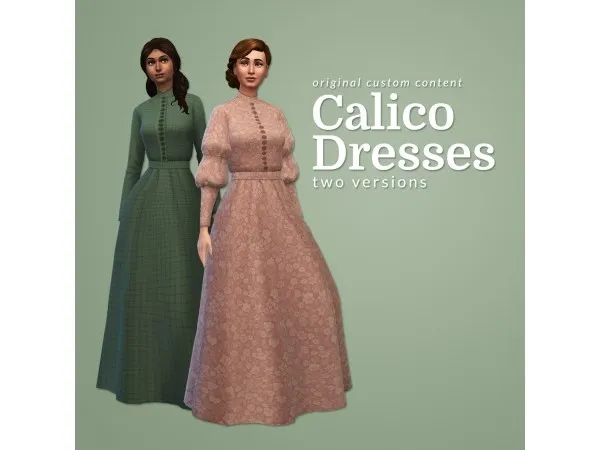Maxis Match linzlu Calico Dresses - The Sims 4 Custom Content