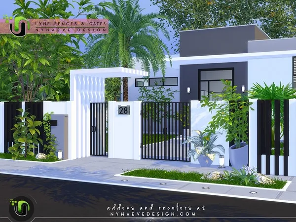 Alpha Lyne Fences Gates and Awnings - The Sims 4 Custom Content