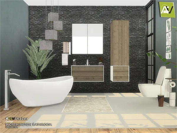 Alpha Worthington Bathroom - The Sims 4 Custom Content