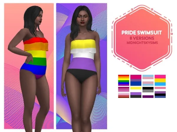 Alpha Pride Swimsuit by midnightskysims - The Sims 4 Custom Content