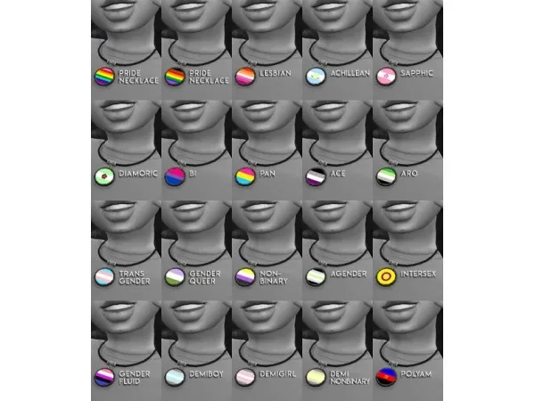 Maxis Match hheartbeatsandbrainwaves Childrens Pride Necklace - The Sims 4 Custom Content