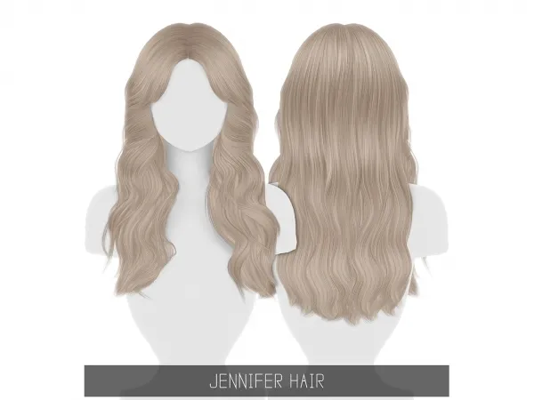 Alpha JENNIFER HAIR by simsfinds - The Sims 4 custom content