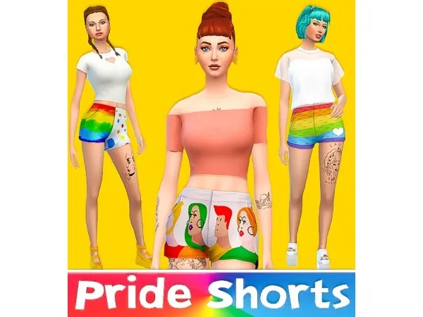 Maxis Match MMO Female Pride Shorts - The Sims 4 Custom Content