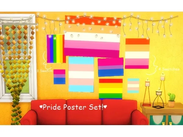 Maxis Match Pride Poster Set by willowcreeks - The Sims 4 Custom Content