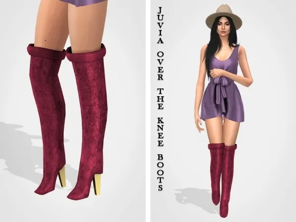 Alpha Juvia Over the Knee Boots - The Sims 4 Custom Content